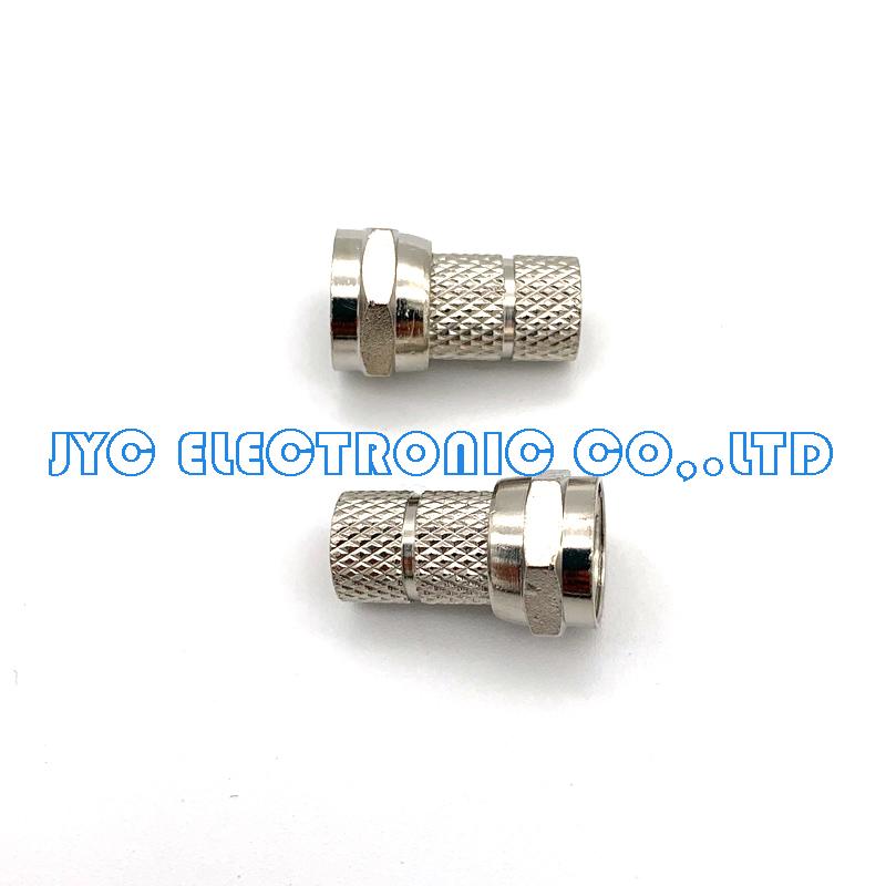 F Type Male Twist On Connector for RG58/RG59/RG6 Nickel plated www