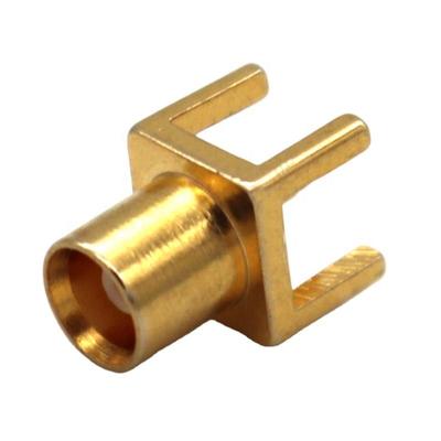 RF coaxial connector MCX jack female edge straight for PCB mount gold plated