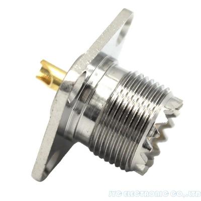 UHF Jack Female SO239 4 Hole Flange Panel Mount Solder RF Connector