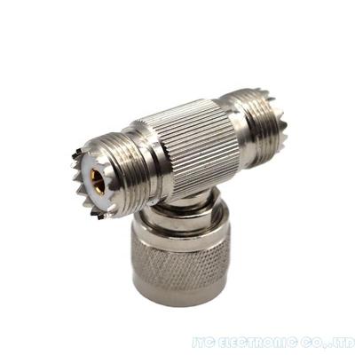 T Type UHF Adapter &nbsp;UHF Male to Double Female Adapter SO239 to PL259 Adaptor