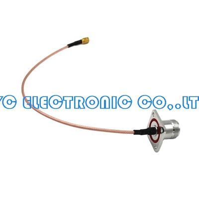 4 Holes Flange N Female to SMA plug crimp RG316 Cable Assembly Types of Coaxial Cable